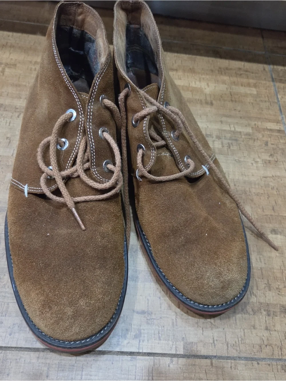 Men's Brown Suede Lace-Up Casual Shoes